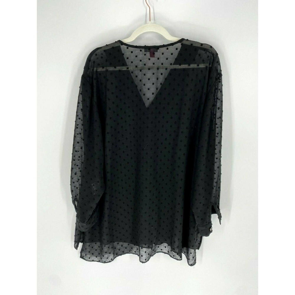 Vince Camuto Polka Dot mesh like Sheer Blouse